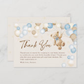 Teddy Bear Boy Baby Shower Dankeskarte (Vorne/Hinten)