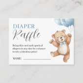 Teddy Bear Boy Baby Shower Diaper Raffle Begleitkarte (Vorderseite)
