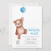 Teddy Bear Boy Baby Shower Einladung (Vorderseite)