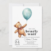 Teddy Bear Boy Baby Shower Einladung (Vorderseite)
