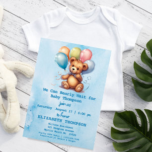 Teddy Bear Boy Baby Shower Einladung