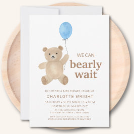 Teddy Bear Boy Baby Shower Einladung