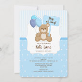 Teddy Bear Boy Baby Shower Einladung (Vorderseite)