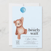 Teddy Bear Boy Baby Shower Einladung (Vorderseite)