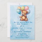 Teddy Bear Boy Baby Shower Einladung (Vorderseite)