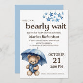 Teddy Bear Boy Baby Shower Einladung (Vorne/Hinten)