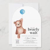 Teddy Bear Boy Baby Shower Einladung (Vorderseite)