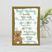 Teddy Bear Boy Baby Shower Einladungen (Stehend Vorderseite)