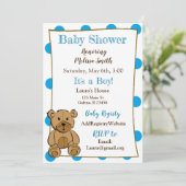 Teddy Bear Boy Baby Shower Einladungen (Stehend Vorderseite)