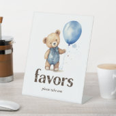 Teddy Bear Boy Baby Shower Favoriten Sockelschild (In SItu)