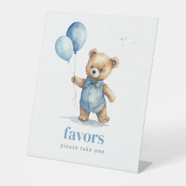 Teddy Bear Boy Baby Shower Favoriten Sockelschild