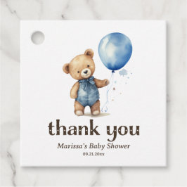 Teddy Bear Boy Baby Shower Fevor Tags Geschenkanhänger