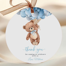 Teddy Bear Boy Baby Shower Fevor Tags Geschenkanhänger