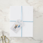 Teddy Bear Boy Baby Shower Geschenkanhänger (Mit Garn)