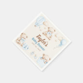 Teddy Bear Boy Baby Shower Paper Napkin Serviette (Ecke)
