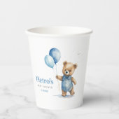 Teddy Bear Boy Baby Shower Pappbecher (Vorderseite)