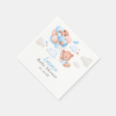 Teddy Bear Boy Baby Shower Serviette (Ecke)