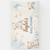 Teddy Bear Boy Baby Shower Welcome Banner Sign (Vertikal)