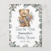Teddy Bear Boy Baby Showthema Postkarte (Vorderseite)