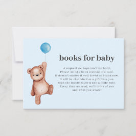 Teddy Bear Boy Babydusche Bücher für Babybetten Einladung
