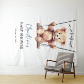 Teddy Bear Boy Babydusche Hintergrund Wandteppich (Beispiel (Horizontal))