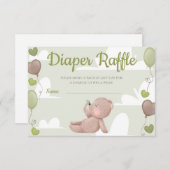 Teddy Bear Boy Babydusche Windelwaschkarte Einladung (Vorne/Hinten)