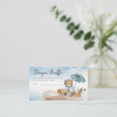 Teddy Bear Boy Babydusche Windelwindeln Begleitkarte (Stehend Vorderseite)