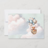 Teddy Bear Boy Balloon Diaper Raffekarte Einladung (Rückseite)