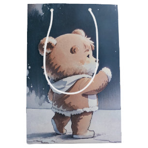 Teddy Bear Boy Bearly Wait Baby Dusche Mittlere Geschenktüte