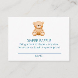 Teddy Bear Boy Blue Baby Dusche Begleitkarte