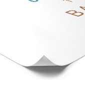 Teddy Bear Boy Blue Baby Dusche Begrüßungszeichen Poster (Ecke)