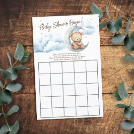 Teddy Bear Boy Blue Moon Babydusche