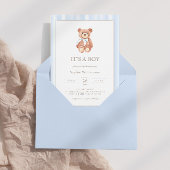 Teddy Bear Boy Classic Baby Shower Einladung