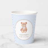 Teddy Bear Boy Classic Baby Shower Party Pappbecher (Rückseite)