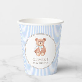 Teddy Bear Boy Classic Baby Shower Party Pappbecher