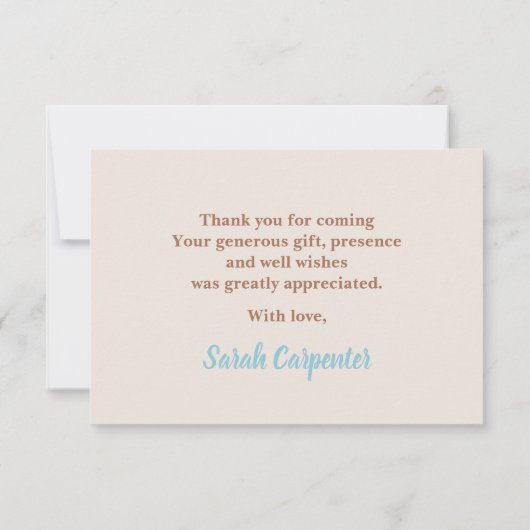 Teddy Bear Boy Danke, Note Card Mitteilungskarte (Rückseite)