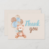 Teddy Bear Boy Danke, Note Card Mitteilungskarte (Vorne/Hinten)