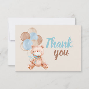 Teddy Bear Boy Danke, Note Card Mitteilungskarte