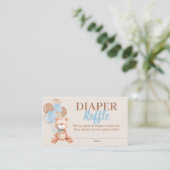 Teddy Bear Boy Diaper Raffle Umschließungskarte Begleitkarte (Stehend Vorderseite)