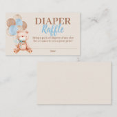 Teddy Bear Boy Diaper Raffle Umschließungskarte Begleitkarte (Vorne/Hinten)