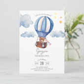 Teddy Bear Boy Einladung zum 1. Geburtstag (Stehend Vorderseite)