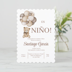 Teddy Bear Boy Spanische Einladung