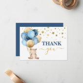 Teddy Bear Boy vielen Dank Mitteilungskarte (Vorderseite/Rückseite Beispiel)