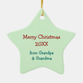 Teddy Bear Boys Weihnachtsdekoration Keramikornament (Hinten)