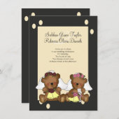 Teddy Bear Brides Wedding Einladung (Vorne/Hinten)