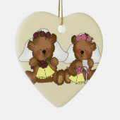 Teddy Bear Brides Wedding Keramik Ornament (Rechts)