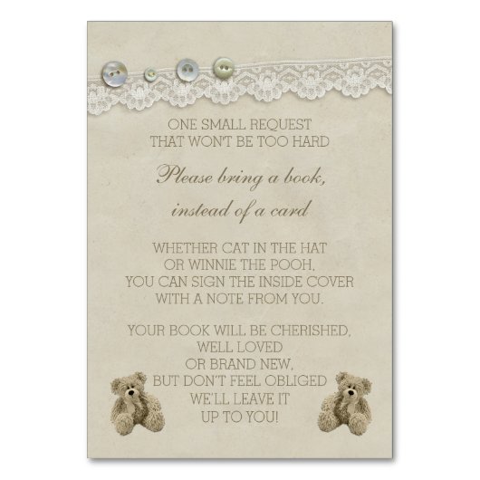 Teddy Bear Bring ein Buch anstelle einer Karte (Vorderseite)