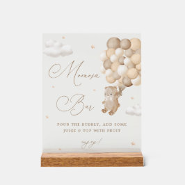 Teddy Bear Brown Babydusche Mimosa Bar Acrylschild