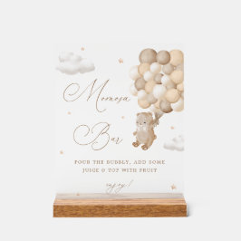 Teddy Bear Brown Babydusche Mimosa Bar Acrylschild