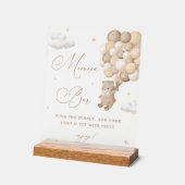 Teddy Bear Brown Babydusche Mimosa Bar Acrylschild (Winkel)